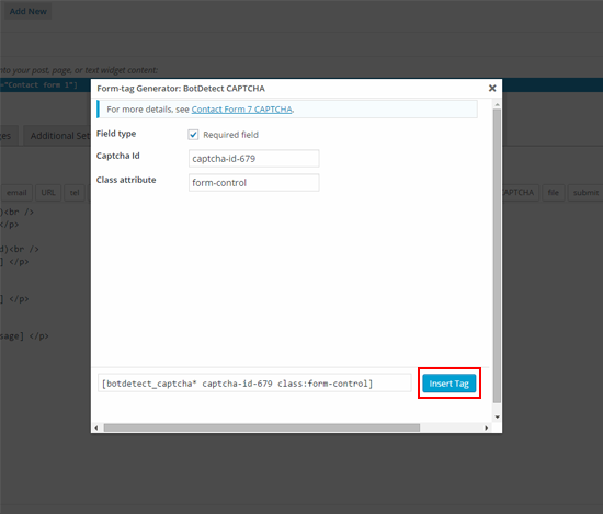 BotDetect PHP CAPTCHA WordPress Plugin: Contact Form 7 Captcha setting