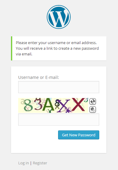 WordPress Lost Password Captcha